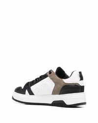 Мужские бело-черные кожаные низкие кеды от Nubikk