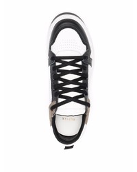 Мужские бело-черные кожаные низкие кеды от Nubikk