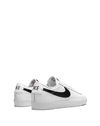 Мужские бело-черные кожаные низкие кеды от Nike