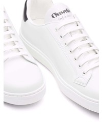 Мужские бело-черные кожаные низкие кеды от Church's