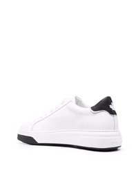 Мужские бело-черные кожаные низкие кеды от DSQUARED2