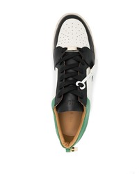 Мужские бело-черные кожаные низкие кеды от Buscemi