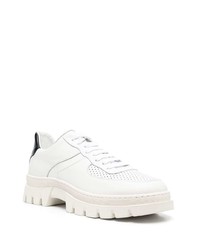 Мужские бело-черные кожаные низкие кеды от NEW STANDARD