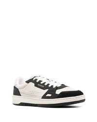 Мужские бело-черные кожаные низкие кеды от Axel Arigato