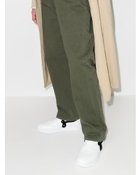 Мужские бело-черные кожаные низкие кеды от John Geiger