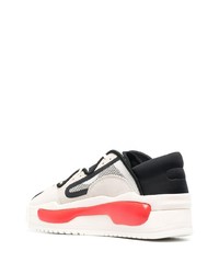 Мужские бело-черные кожаные низкие кеды от Y-3