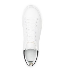 Мужские бело-черные кожаные низкие кеды от Officine Creative