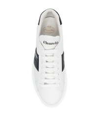 Мужские бело-черные кожаные низкие кеды от Church's