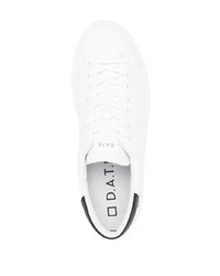 Мужские бело-черные кожаные низкие кеды от D.A.T.E