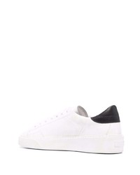 Мужские бело-черные кожаные низкие кеды от D.A.T.E