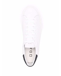 Мужские бело-черные кожаные низкие кеды от D.A.T.E