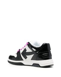 Мужские бело-черные кожаные низкие кеды от Off-White