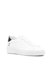 Мужские бело-черные кожаные низкие кеды от D.A.T.E