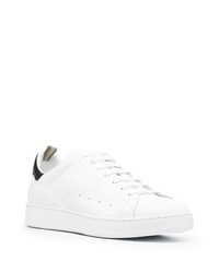 Мужские бело-черные кожаные низкие кеды от Officine Creative