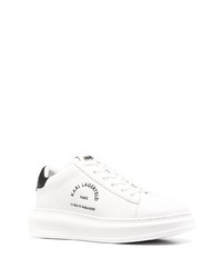 Мужские бело-черные кожаные низкие кеды от Karl Lagerfeld