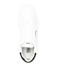 Мужские бело-черные кожаные низкие кеды от Karl Lagerfeld