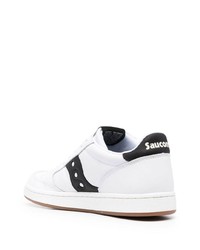 Мужские бело-черные кожаные низкие кеды от Saucony