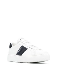 Мужские бело-черные кожаные низкие кеды от Church's