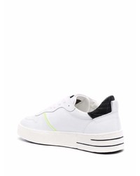 Мужские бело-черные кожаные низкие кеды от Hide&Jack