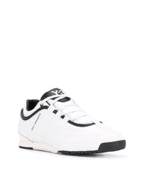 Мужские бело-черные кожаные низкие кеды от Y-3