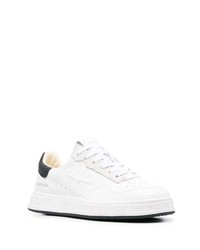 Мужские бело-черные кожаные низкие кеды от Premiata