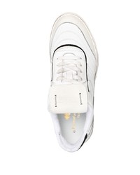 Мужские бело-черные кожаные низкие кеды от Pantofola D'oro