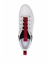 Мужские бело-черные кожаные низкие кеды от Armani Exchange