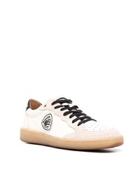 Мужские бело-черные кожаные низкие кеды от Blauer