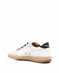 Мужские бело-черные кожаные низкие кеды от Blauer