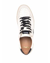 Мужские бело-черные кожаные низкие кеды от Blauer