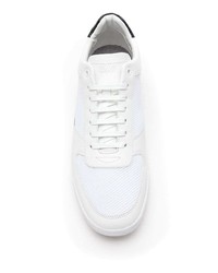 Мужские бело-черные кожаные низкие кеды от BOSS