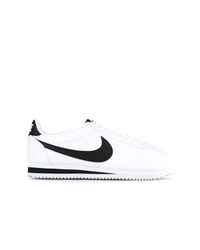 Женские бело-черные кожаные низкие кеды от Nike