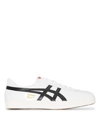 Мужские бело-черные кожаные низкие кеды от Onitsuka Tiger