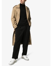 Мужские бело-черные кожаные низкие кеды от Alexander McQueen