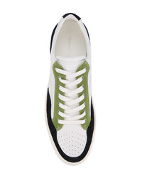 Мужские бело-черные кожаные низкие кеды от Cerruti 1881