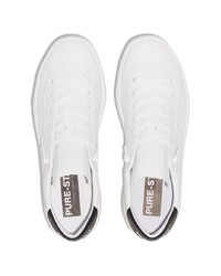 Мужские бело-черные кожаные низкие кеды от Golden Goose