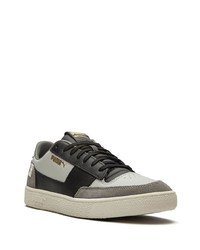 Мужские бело-черные кожаные низкие кеды от Puma