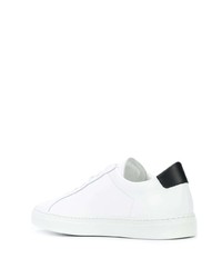 Мужские бело-черные кожаные низкие кеды от Common Projects