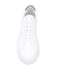 Мужские бело-черные кожаные низкие кеды от Common Projects