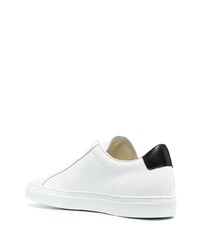 Мужские бело-черные кожаные низкие кеды от Common Projects