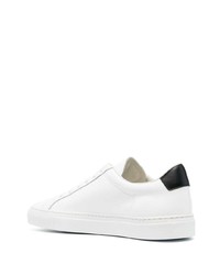 Мужские бело-черные кожаные низкие кеды от Common Projects