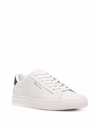 Мужские бело-черные кожаные низкие кеды от PS Paul Smith