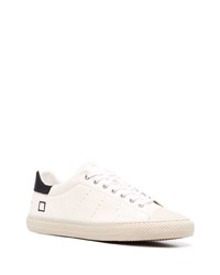 Мужские бело-черные кожаные низкие кеды от D.A.T.E