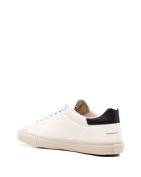 Мужские бело-черные кожаные низкие кеды от D.A.T.E