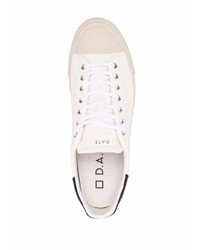 Мужские бело-черные кожаные низкие кеды от D.A.T.E