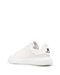 Мужские бело-черные кожаные низкие кеды от John Richmond