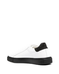 Мужские бело-черные кожаные низкие кеды от Hide&Jack