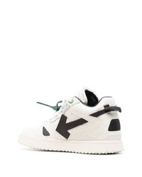 Мужские бело-черные кожаные низкие кеды от Off-White