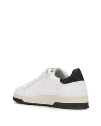 Мужские бело-черные кожаные низкие кеды от Axel Arigato