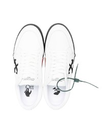 Мужские бело-черные кожаные низкие кеды от Off-White